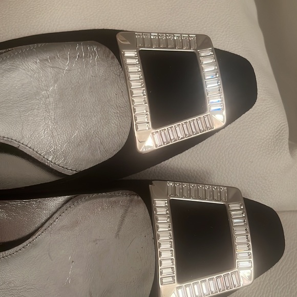 Prada Suede Flats With Rhinestone Buckle - Picture 9 of 12